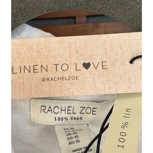 Rachael Zoe White Linen Long Sleeve Button Up |Size XL | NWT - Picture 6 of 8